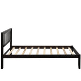 Twin Espresso Solid Wood Platform Bed With Headboard - Omega Lifestyles