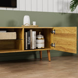 70-Inch Modern Mid Century Oak TV Stand - Omega Lifestyles