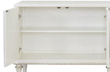 French Provincial Pearl White Silver Console Cabinet - Omega Lifestyles