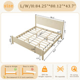 King Solid Wood Platform Bed Frame With Headboard - Omega Lifestyles