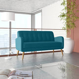 Mid-Century Modern Blue Green 3-Seat Sofa - Omega Lifestyles