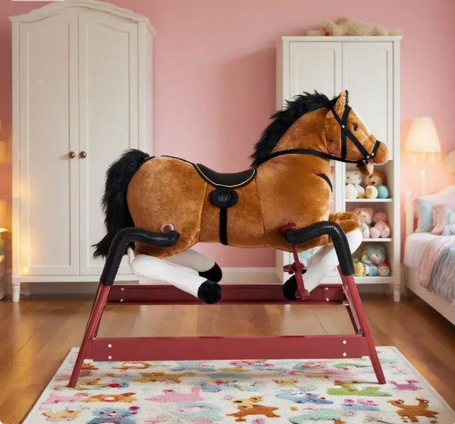 Kids Plush Electronic Neighing Rocking Horse Toy - Omega Lifestyles