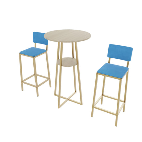 Three Piece Bar Table And Chairs Set With Storage - Omega Lifestyles