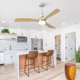 52-Inch Remote-Controlled Reversible Wood Blade Ceiling Fan - Omega Lifestyles