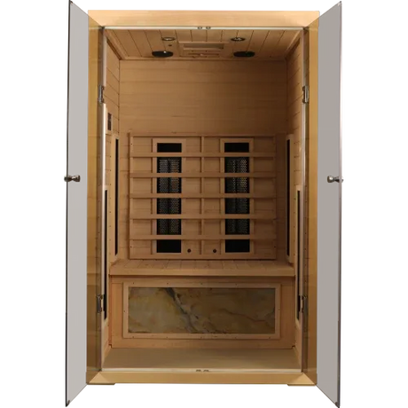 2-Person Eastern Hemlock Wood Infrared Home Sauna - Omega Lifestyles