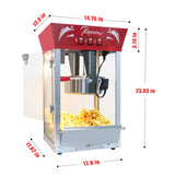 Commercial 12-Ounce Stainless Steel Popcorn Maker With Glass - Omega Lifestyles