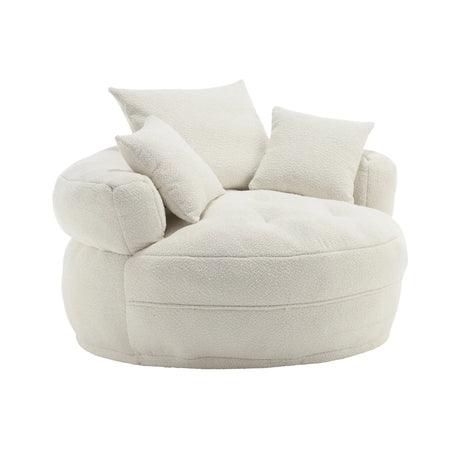 Modern Circular Chenille Fabric Sleeper Chair With Pillows - Omega Lifestyles