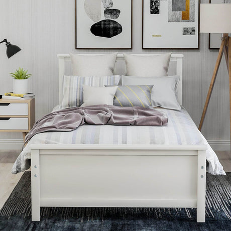 Twin Solid Wood Platform Bed With Headboard Footboard - Omega Lifestyles