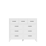 9-Drawer White Metal Tall Dresser With Smooth Drawers - Omega Lifestyles