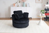 360-Degree Swivel Plush Corduroy Accent Chair With Pillows - Omega Lifestyles