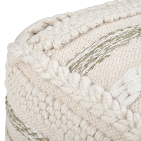 Woven Natural Fabric Square Pouf Accent Stool - Omega Lifestyles