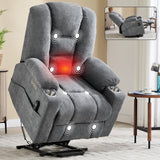 Power Lift Medium-Firm Chenille Upholstered Recliner Chair - Omega Lifestyles