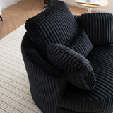 360-Degree Swivel Plush Corduroy Accent Chair With Pillows - Omega Lifestyles