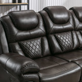 Brown Faux Leather Manual Recliner Chair With LED Light - Omega Lifestyles