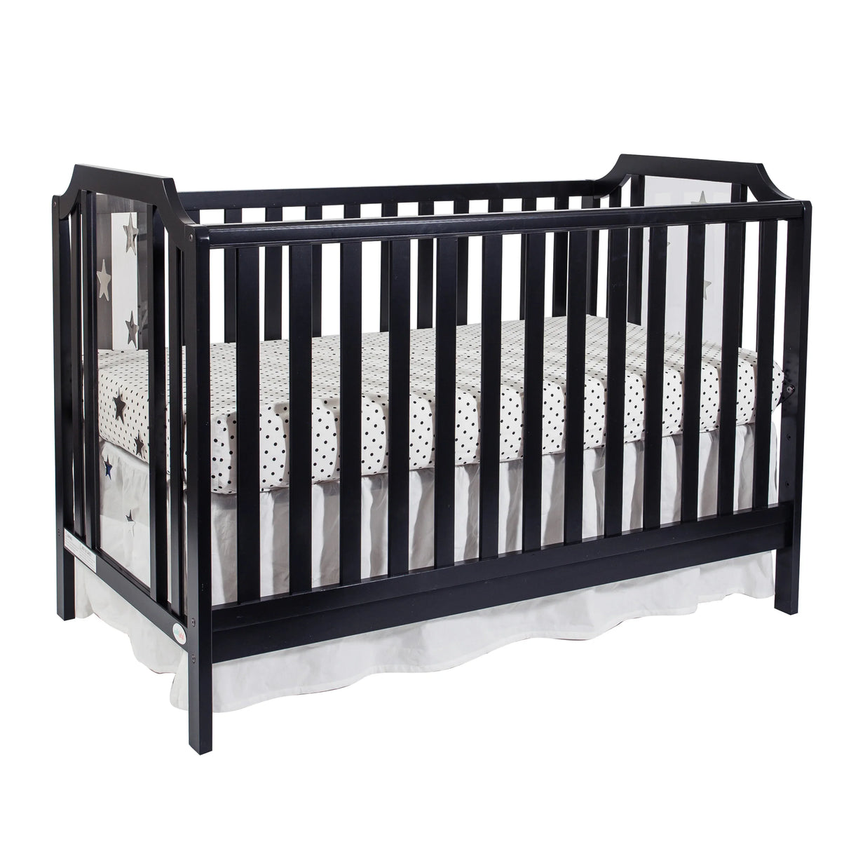 Convertible 3-in-1 Solid Wood Black Island Crib - Omega Lifestyles