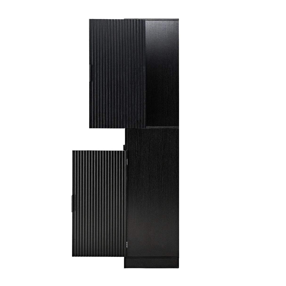 Fluted Freestanding Kitchen Pantry Cabinet With Drawers - Omega Lifestyles