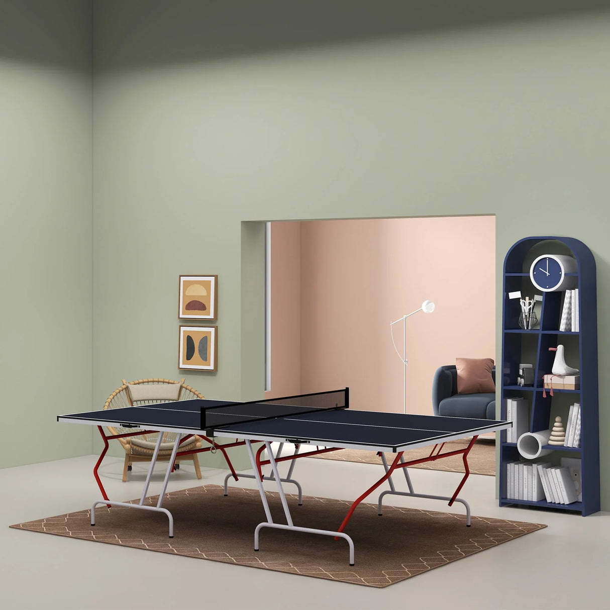 Full Size Folding Portable Ping Pong Table Tennis Set - Omega Lifestyles