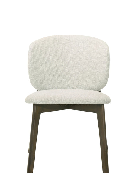 Contemporary Padded Gray Chenille Walnut Side Chair Set - Omega Lifestyles