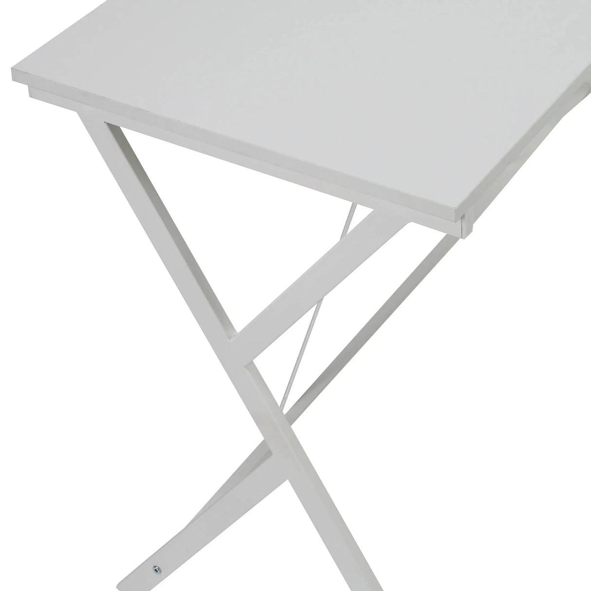 White Metal Wood L-Shaped Corner Computer Desk - Omega Lifestyles