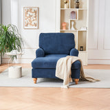 Medium Firm Chenille Upholstery Foam Large Chaise Lounge - Omega Lifestyles