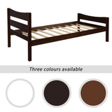 Twin Minimalist Solid Wood Platform Bed With Headboard - Omega Lifestyles