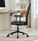 Antique Black PU Leather Adjustable Swivel Office Chair - Omega Lifestyles