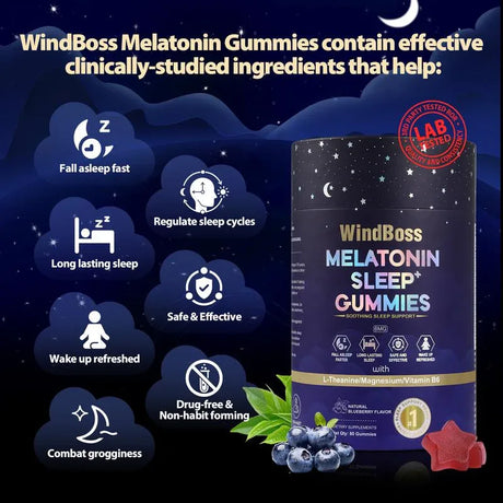 Melatonin Sleep Aid Gummies Natural Relaxation Supplement - Omega Lifestyles