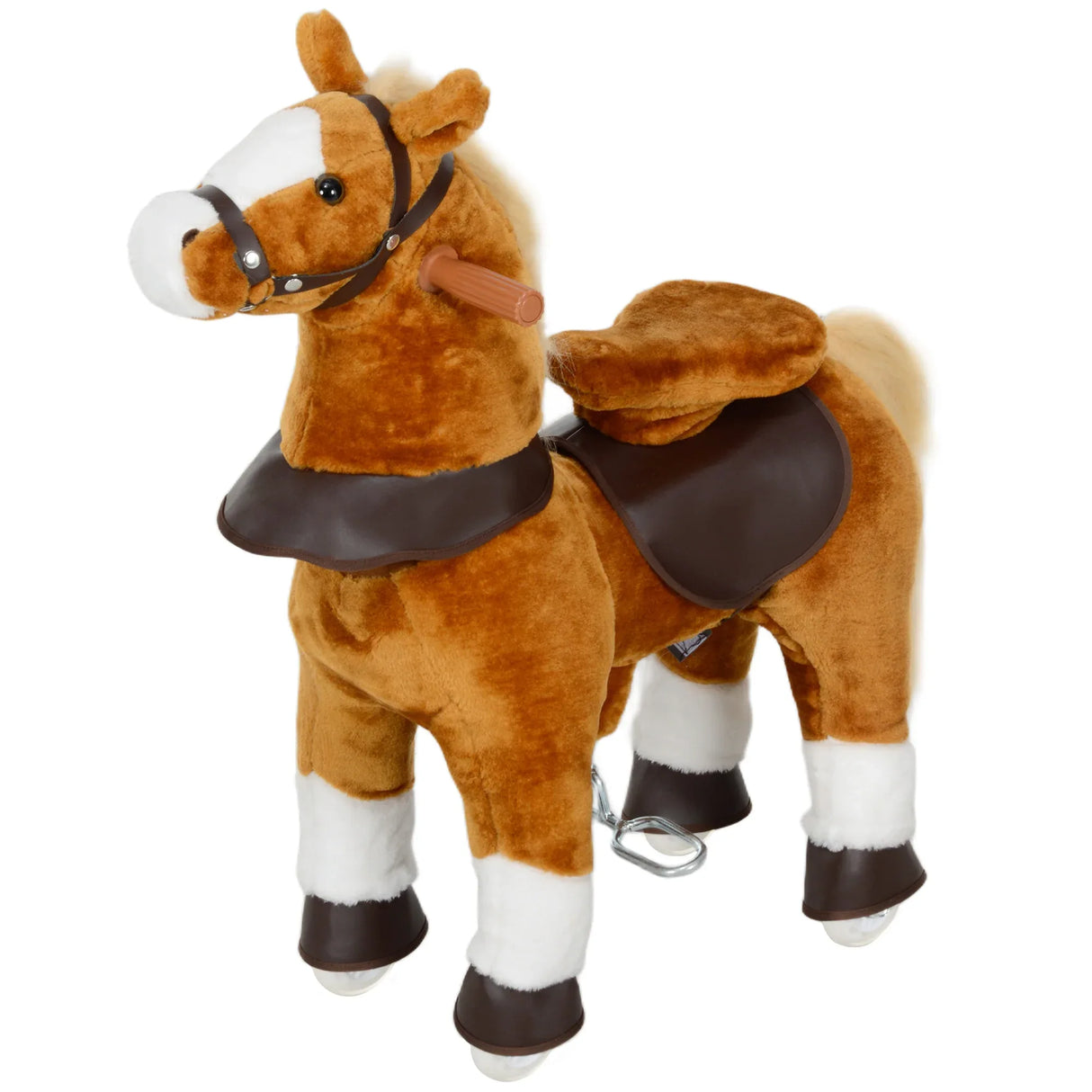 Kids Plush Ride-On Horse Toy With Neighing Sound - Omega Lifestyles