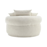 Modern Circular Chenille Fabric Sleeper Chair With Pillows - Omega Lifestyles