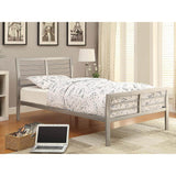 Twin Silver Metal Kids Bed Frame Contemporary - Omega Lifestyles