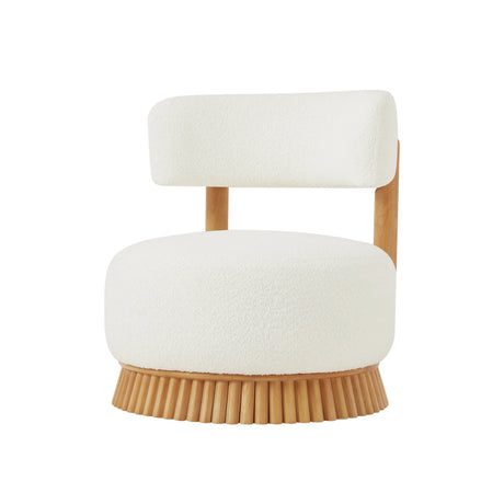 Modern Farmhouse Beige Bouclé Upholstered Accent Chair - Omega Lifestyles