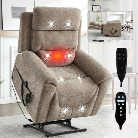 Dual Motor Power Lift Recliner Chair With Massage And Heat - Omega Lifestyles
