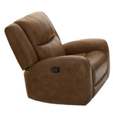 Transitional Brown Top Grain Leather Manual Recliner Chair - Omega Lifestyles