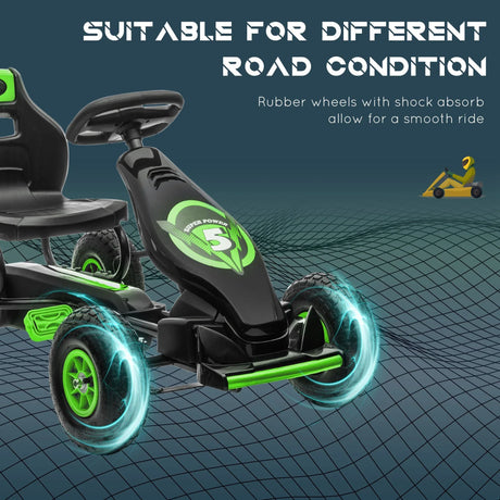 Kids Pedal Go Kart With Ergonomic Seat And Suspension - Omega Lifestyles