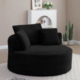 Modern Corduroy Boneless Floor Round Lounge Chair With Pillows - Omega Lifestyles