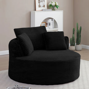 Modern Corduroy Boneless Floor Round Lounge Chair With Pillows - Omega Lifestyles