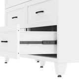 9-Drawer White Metal Tall Dresser With Smooth Drawers - Omega Lifestyles