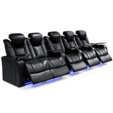 Top-Grain Nappa Genuine Leather Power Recliner With LED Lighting - Omega Lifestyles