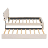 Twin Upholstered Platform Bed With LED Light Trundle - Omega Lifestyles