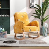 Mustard Boucle Foam Upholstered Nursery Rocking Chair - Omega Lifestyles