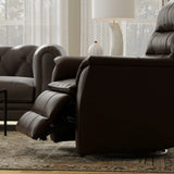 Swivel Glider Recliner With Manual Footrest And Leather - Omega Lifestyles