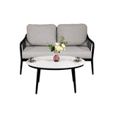 2-Piece Modern Aluminum Outdoor Loveseat And Table Set - Omega Lifestyles