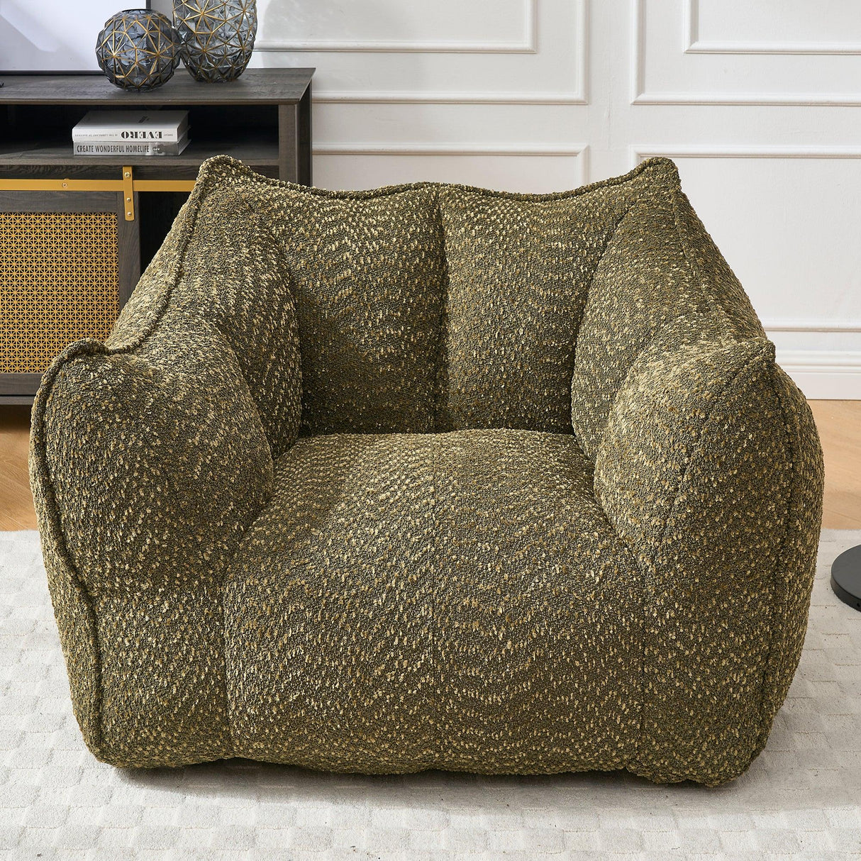 Chenille Bean Bag Chair With Resilient Foam - Omega Lifestyles