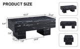 Modern Black Patterned MDF Rectangular Coffee Table - Omega Lifestyles