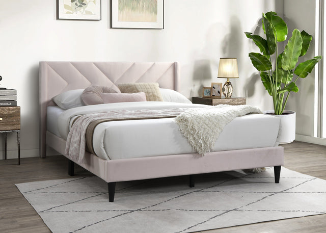 Full Velvet Upholstered Modern Full Size Bed Frame