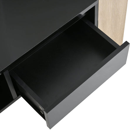 High Glossy Two Drawer Wood Grain Coffee Table - Sleep Galleria