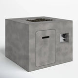Concrete Outdoor Modern Gas Fire Pit With Hidden Tank Compartment - Omega Lifestyles