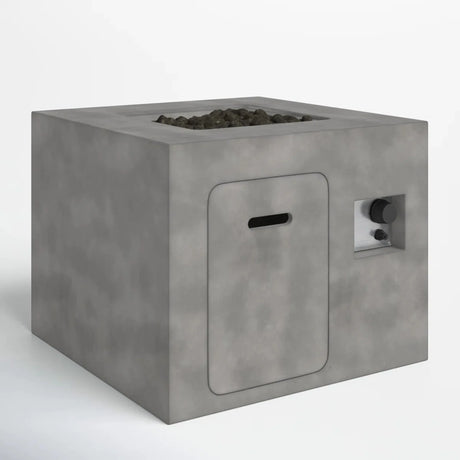 Concrete Outdoor Modern Gas Fire Pit With Hidden Tank Compartment - Omega Lifestyles