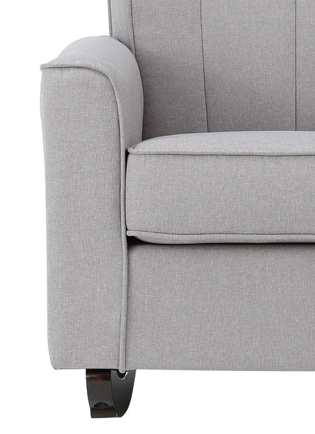 Light Gray Linen Wooden Frame Rocking Chair - Omega Lifestyles