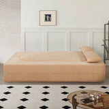 2-in-1 Convertible Full Size Teddy Fabric Sofa Bed - Omega Lifestyles